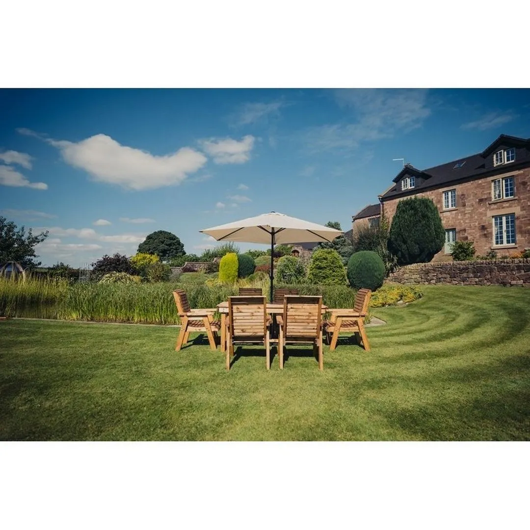 Churnet Valley Garden Furniture Ltd Valley 6 Seater Set 6XC - Timber - Minimal Assembly Required in Brown 6