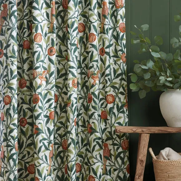William Morris At Home Bird Pomegranate Pencil Pleat Curtains 3