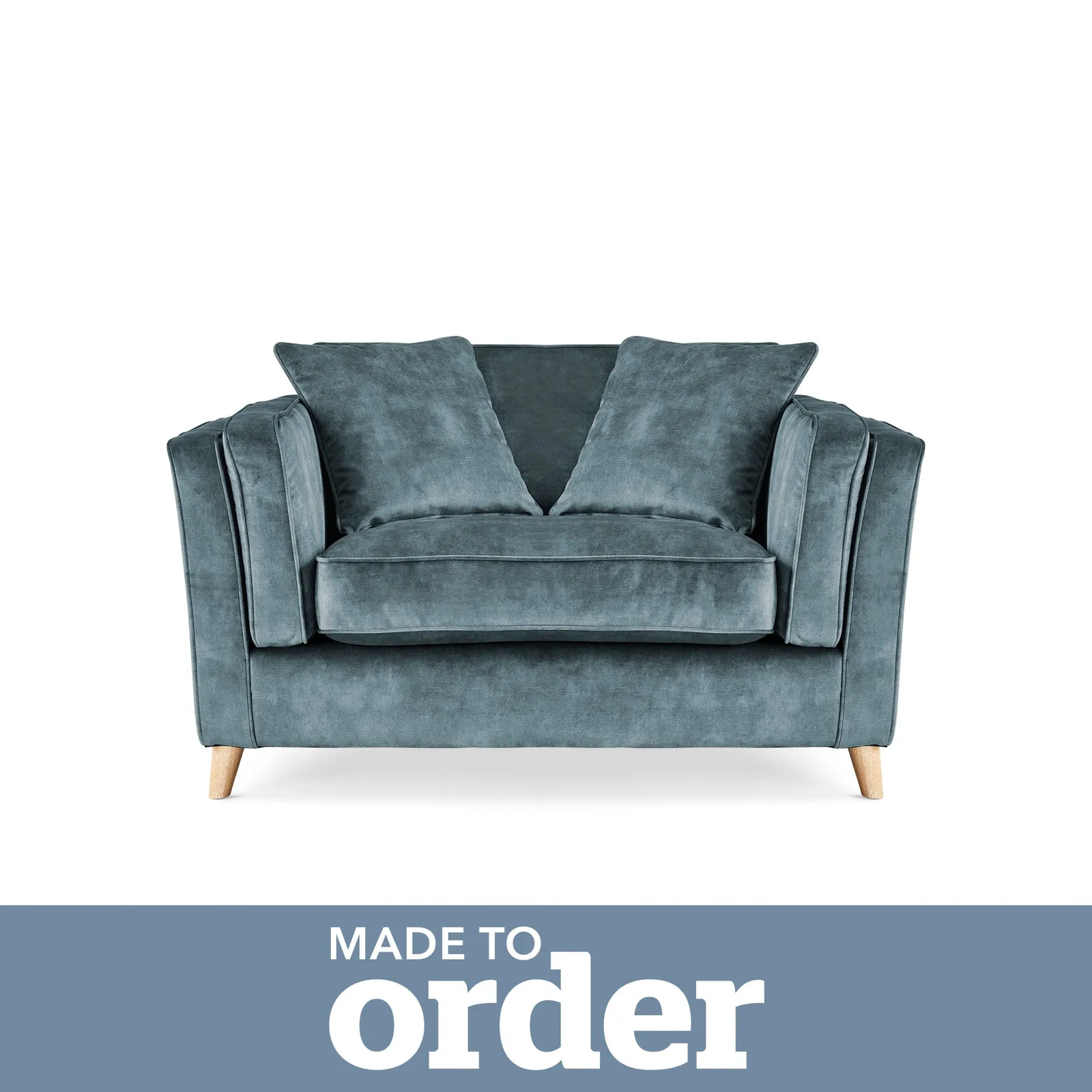 Arabella Snuggle Chair Slub Velvet Blue