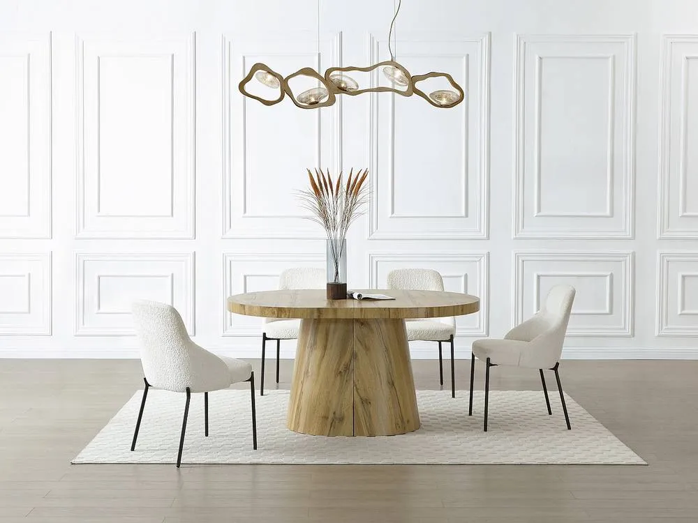 Vente-unique 6 +12 Seater Extendable Dining Table In MDF - Light Natural - CLOEVA in Light Oak 5