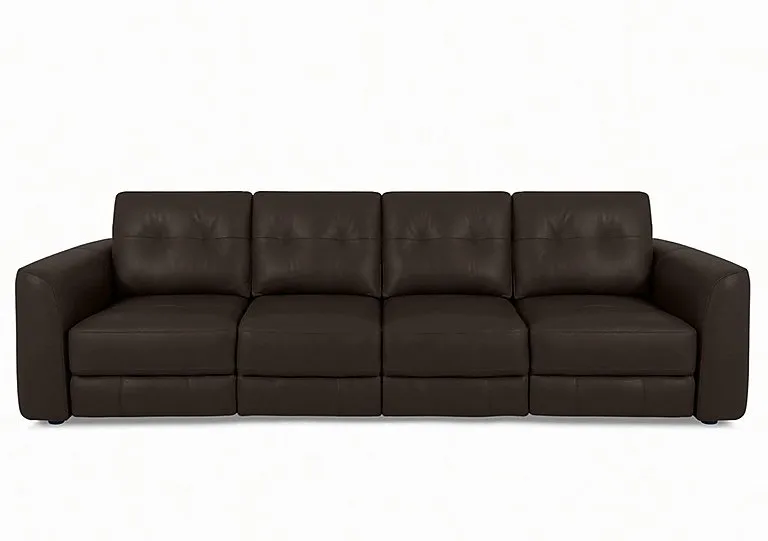 Drift 4 Seater Leather Power Glider Sofa - Dark Chocolate - Sofas and Armchairs - In Time for Christmas