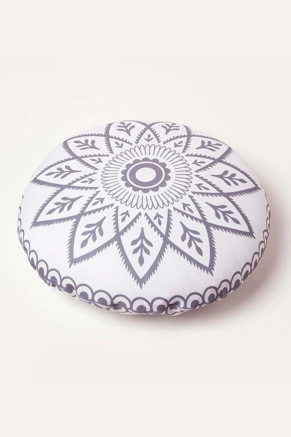 Homescapes Luxury Waterproof Henna Round Grey Outdoor Cushion 40 cm, Set of 2 6