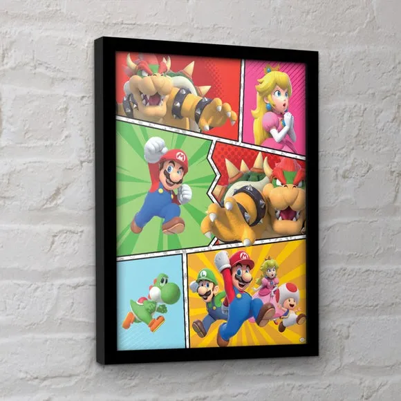 Super Mario Comic Strip Framed Print