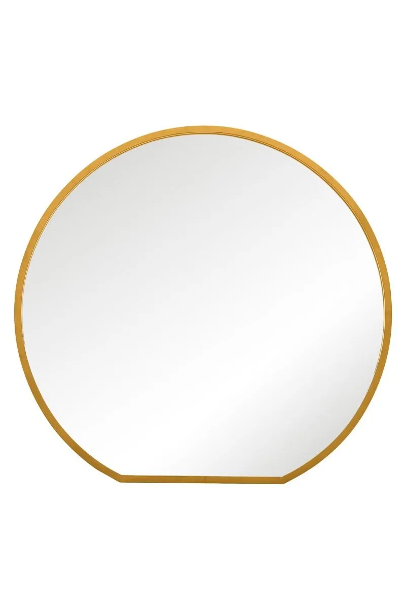 MirrorOutlet Gold Framed Flat Bottom Circular Garden Wall Mirror (105CM X 100CM) 3
