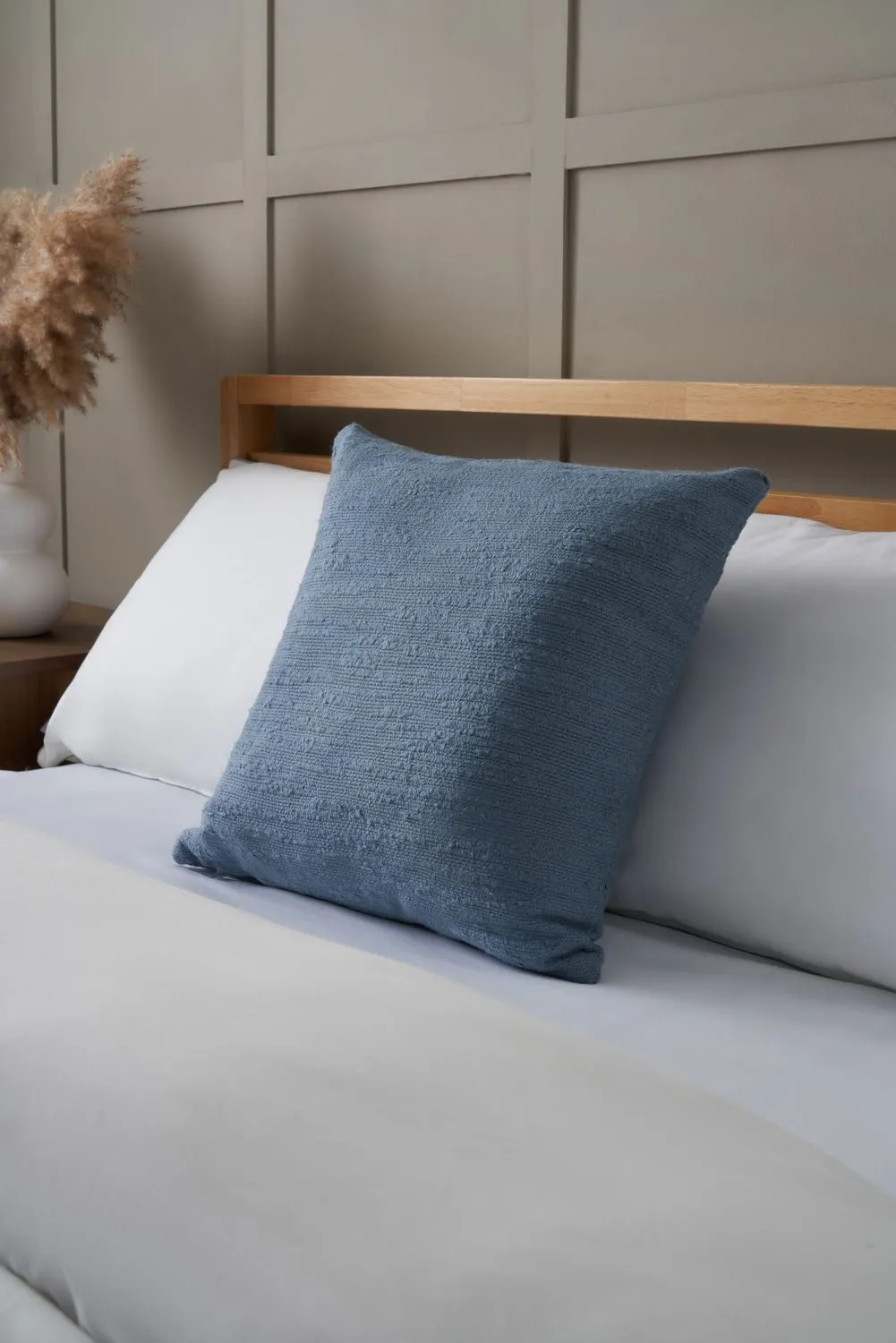 BHS Textured Slub Cushion in Blue 1