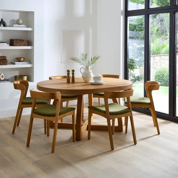 Judah Extendable 4 to 6 Seater Round to Oval Dining Table 4