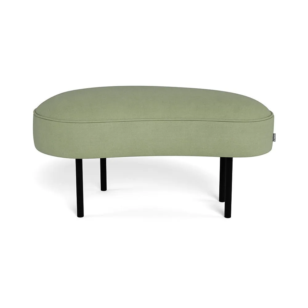 Heal's Isola Small Ottoman Siena Cotton Pistachio Black Feet 1