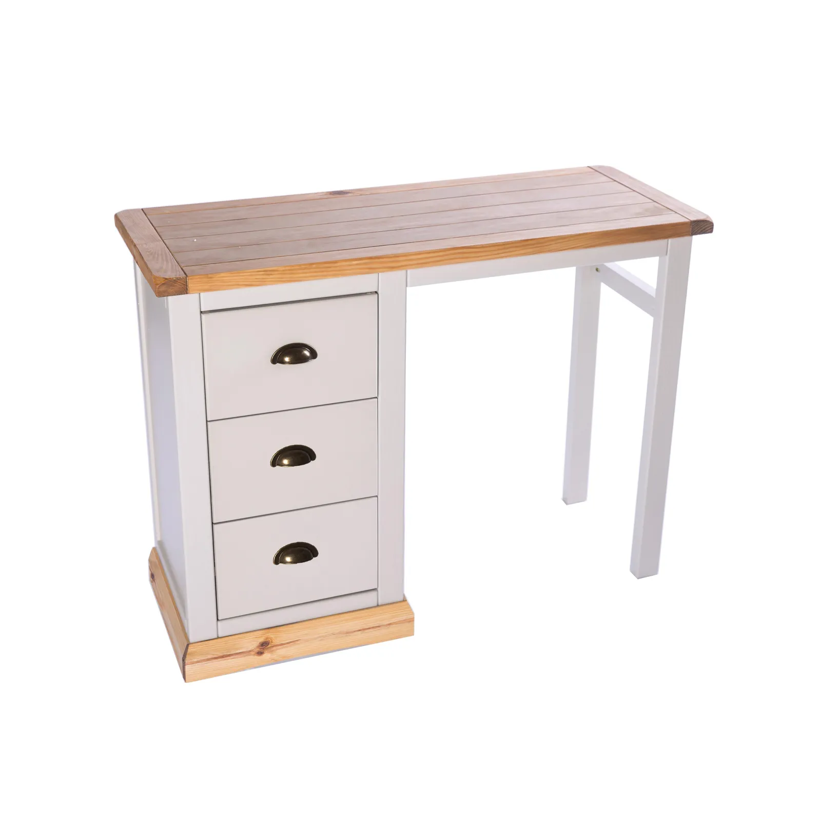 Cabinet Bits Bomporto 3 Drawer Dressing Table Set Brass Cup Handle in Light Grey 3