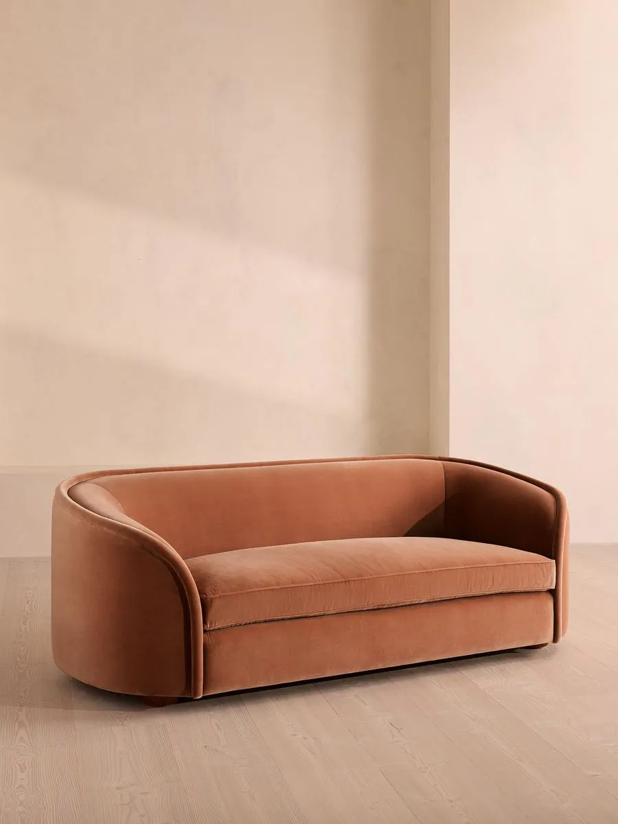 Conall Three Seater Sofa, Velvet, Antique Rose