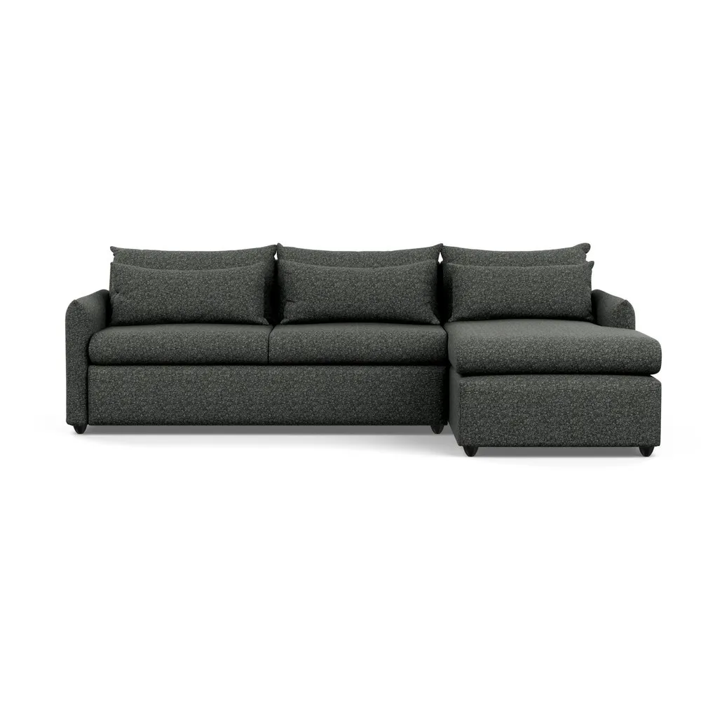 Heal's Pillow Large Right Hand Corner Chaise Brecon Charcoal Black Feet