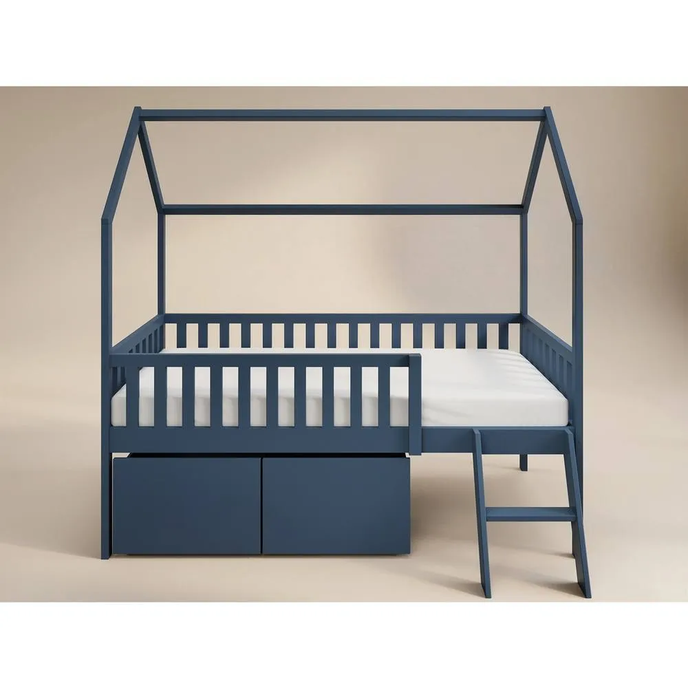 Flair Explorer Single Mid Sleeper Bed with Toy Box in Navy 3