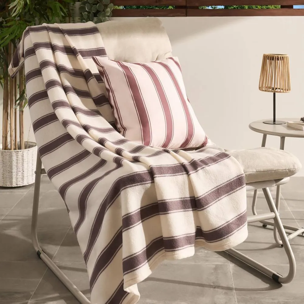 OHS Vintage Stripes Polar Fleece Throw Blanket Lightweight Bedspread