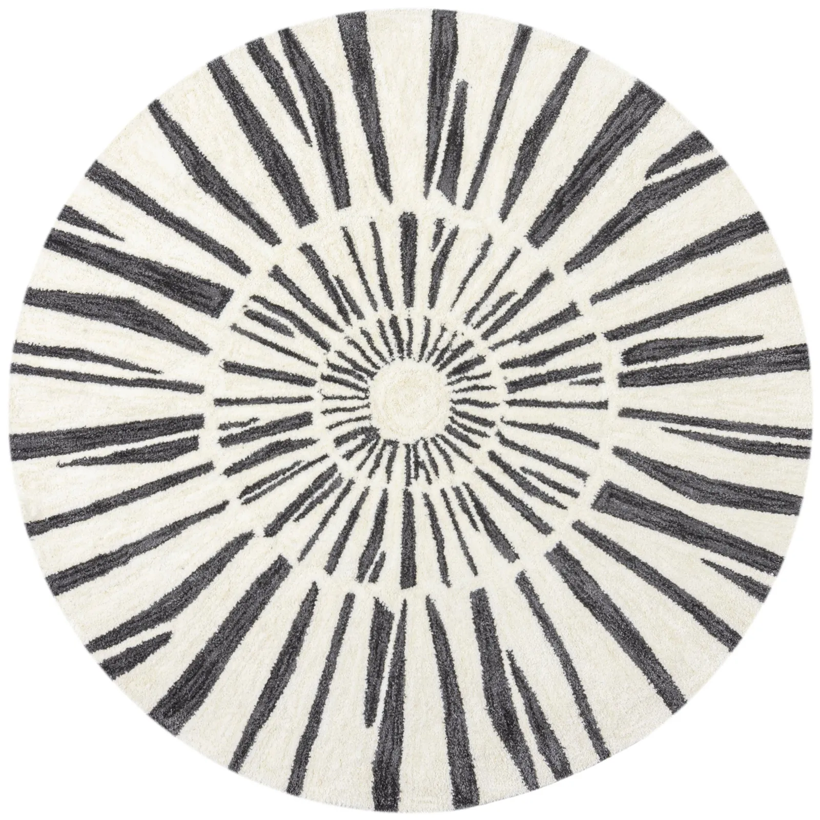 Anders Monochrome Dia. 133cm Circle Rug Cream/Black