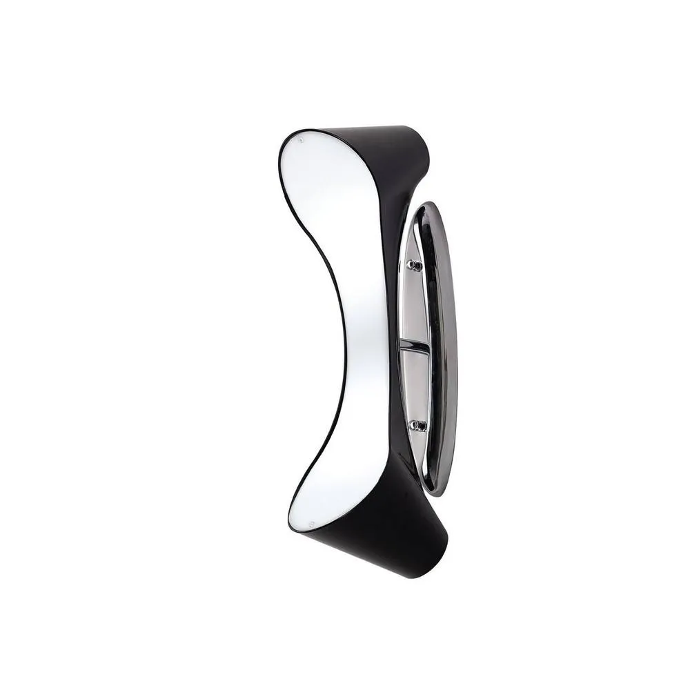 Netlighting Ora Flush Wall Lamp 2 Light E27 Gloss Black White Acrylic Chrome