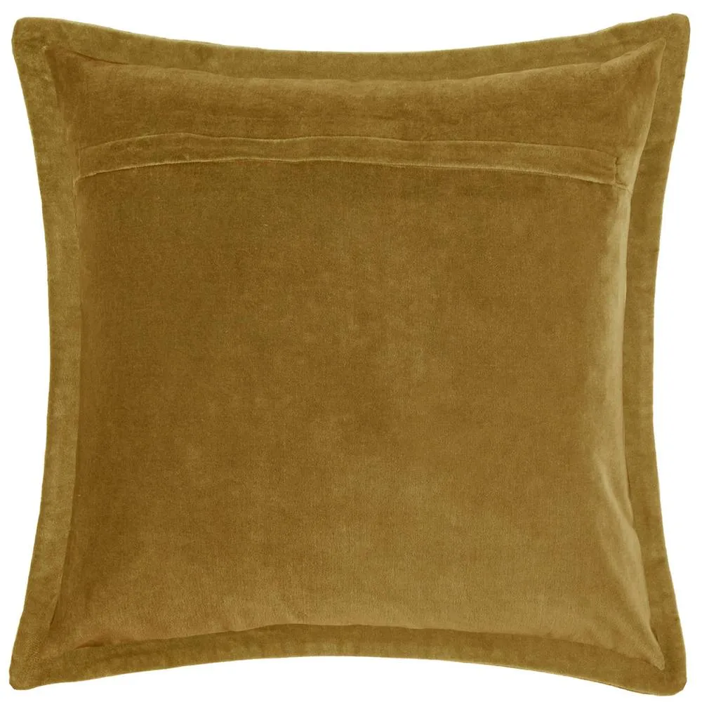 Voyage Maison Mayura Peacock Embellished Velvet Cushion in Mustard 3