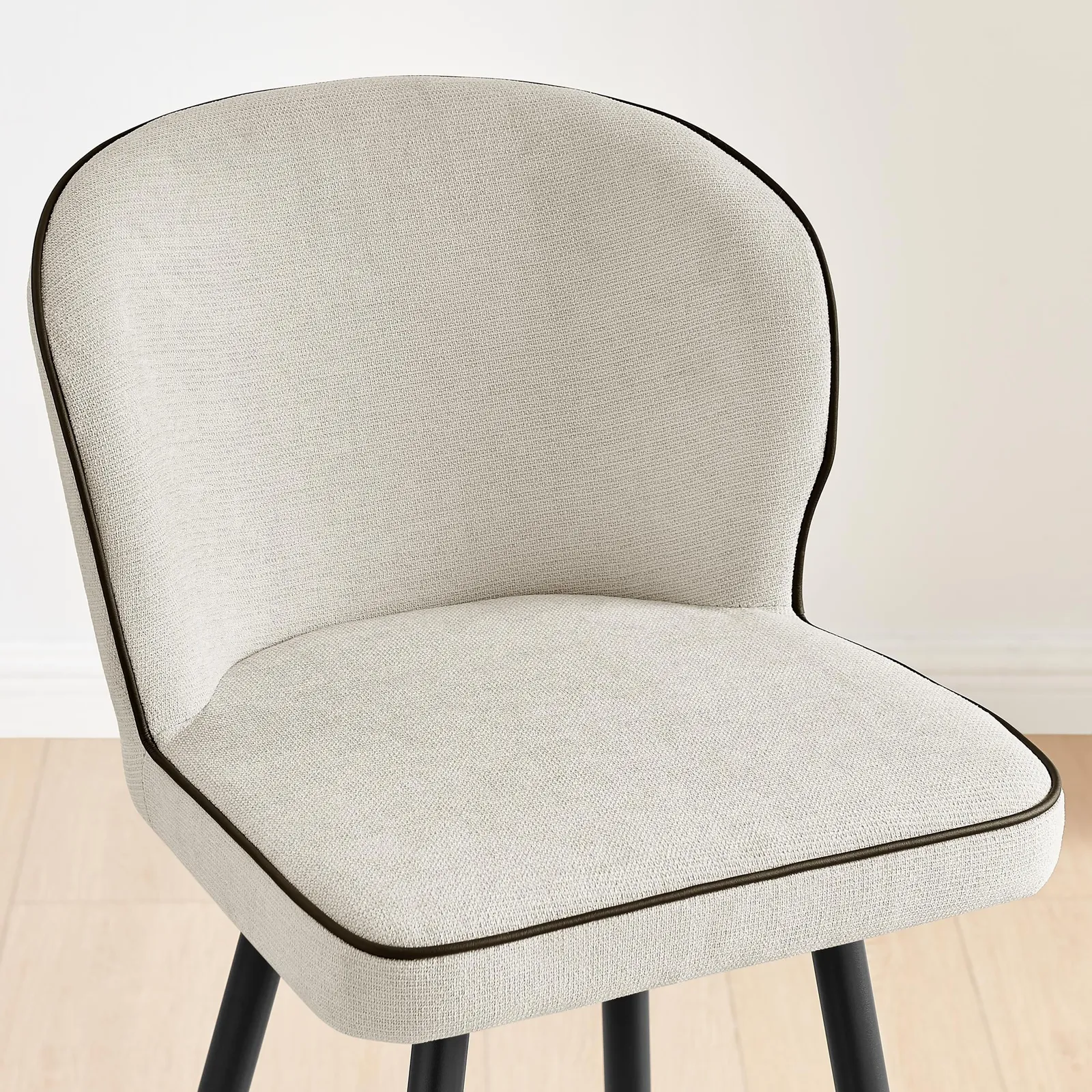 FurnitureboxUK Catriona Fabric Counter Stools Set of 2 in Cream 3
