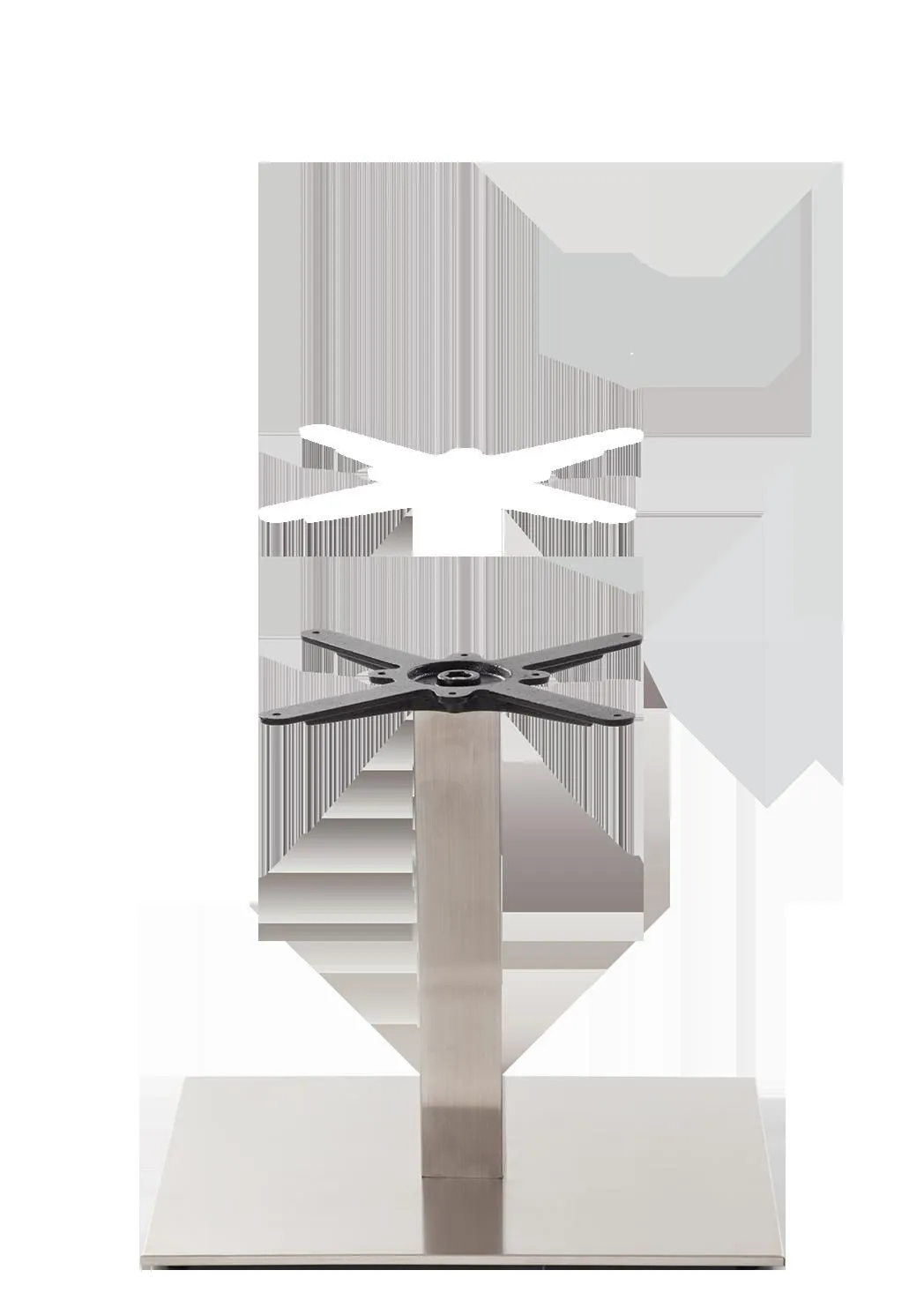 netfurniture Rectangular Stainless Steel Table Base - Single Coffee Height - 480Mm in Silver