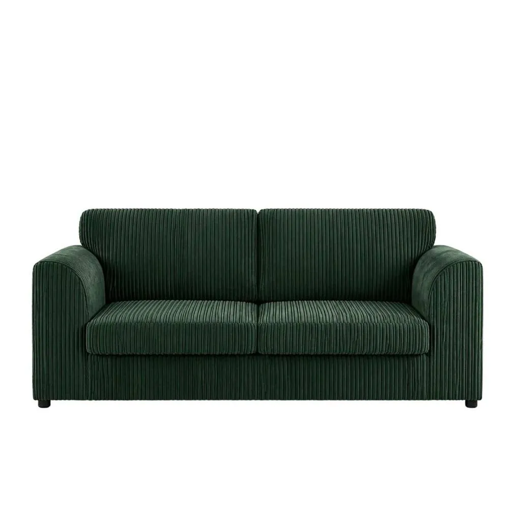 Bliss Furniture Jumbo Cord High Back 3 Seater Sofa Luxury in Green