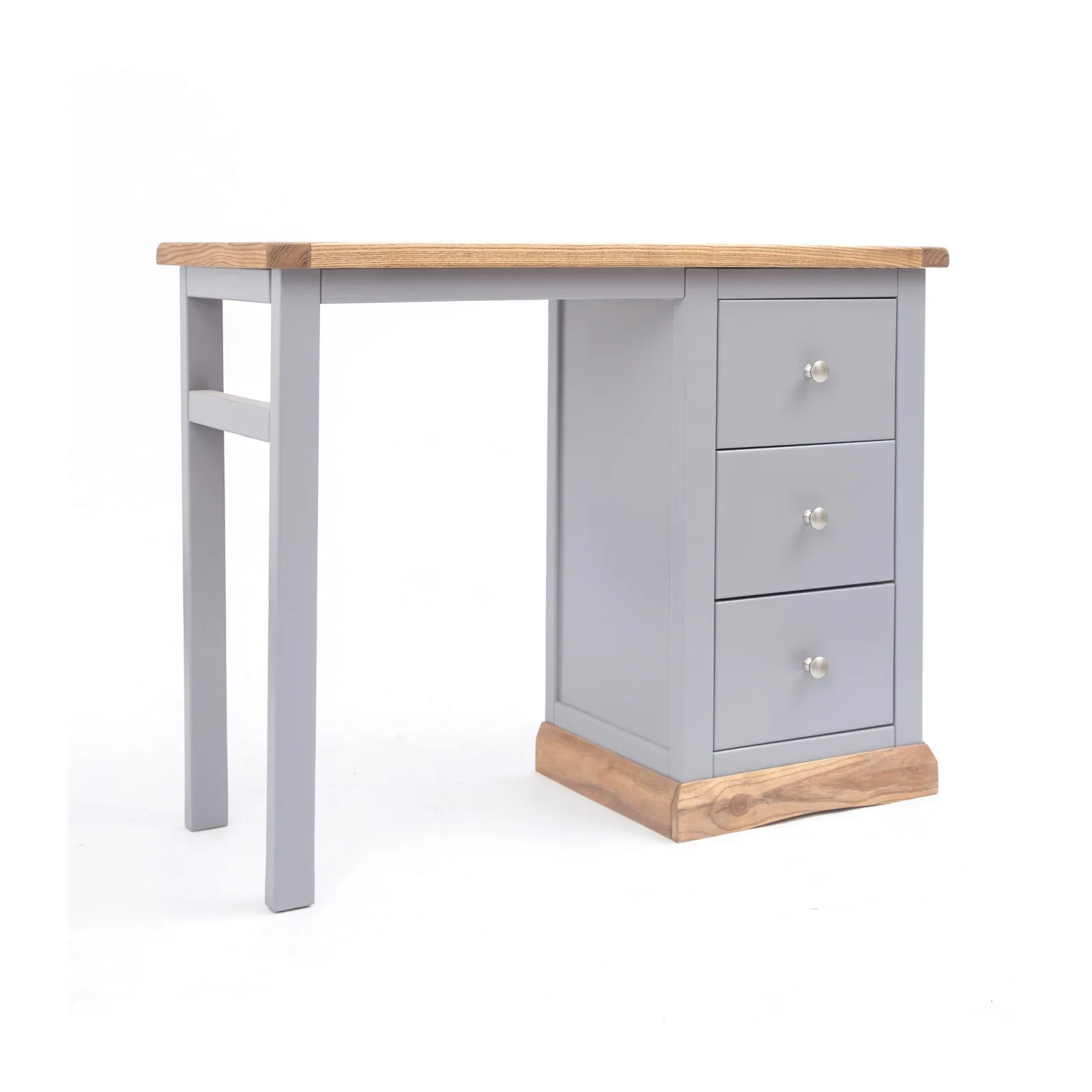 Cabinet Bits Biccari 3 Drawer Desk - Dressing Table Chrome Knob in Grey 2