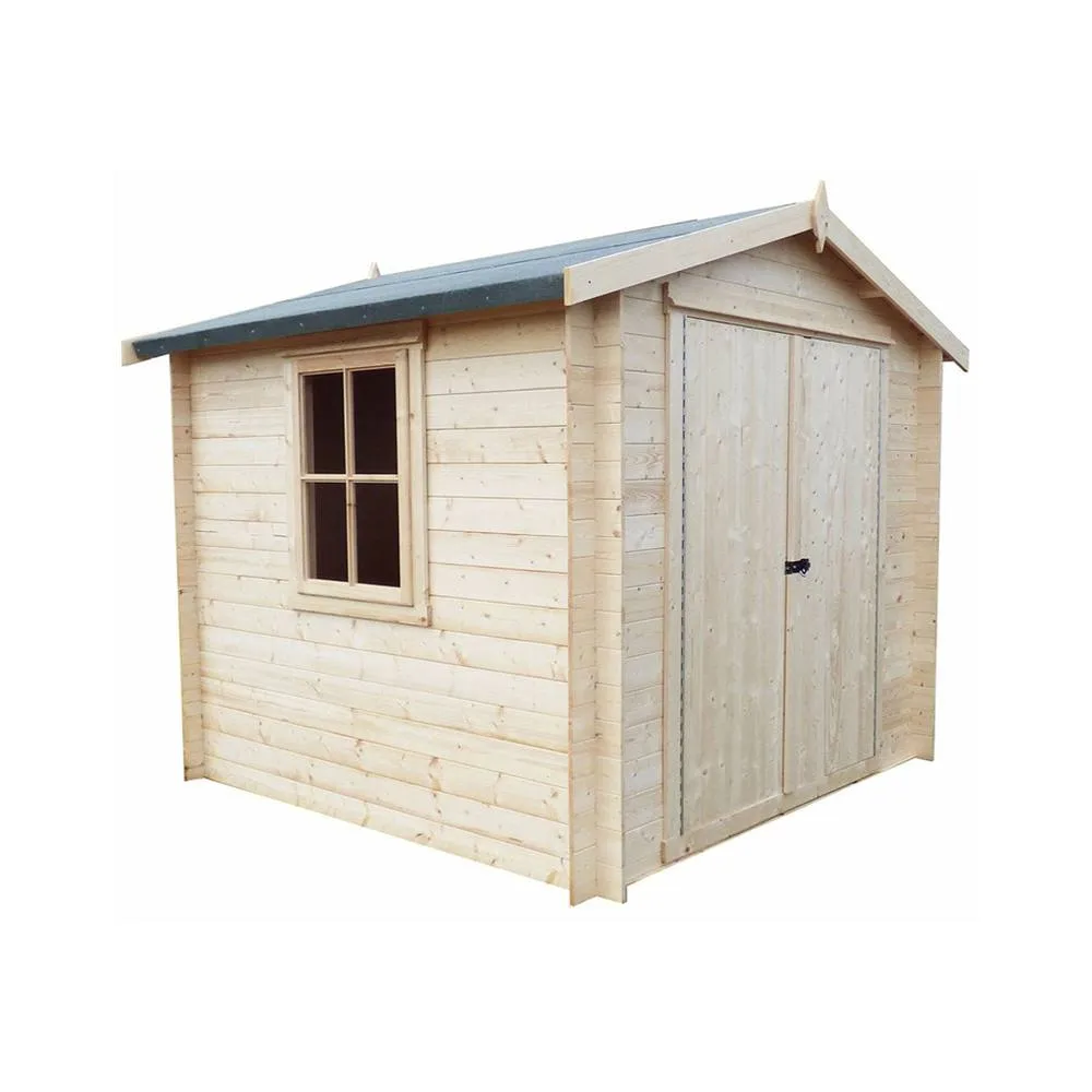 Shires Bradley 19 mm Log Cabin 8 x 8 Feet in Light Brown