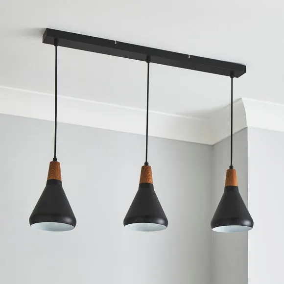 Elements Wolston 3 Light Diner Ceiling Light 2