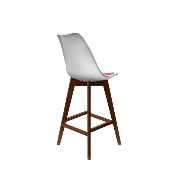 Fusion Living Soho White Plastic Bar Stool 4