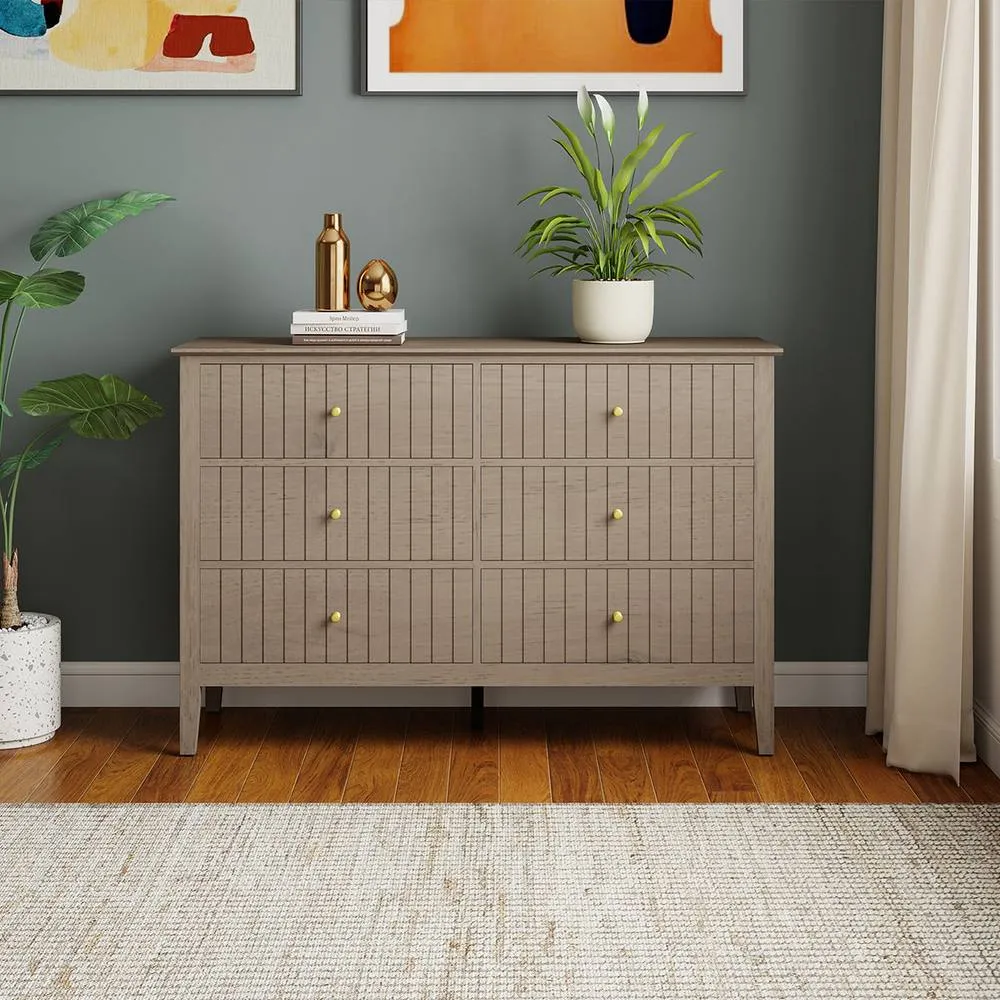 Melody Maison Large 6 Drawer Chest Of Drawers - Hales Pale Wood Range in Light Brown 2