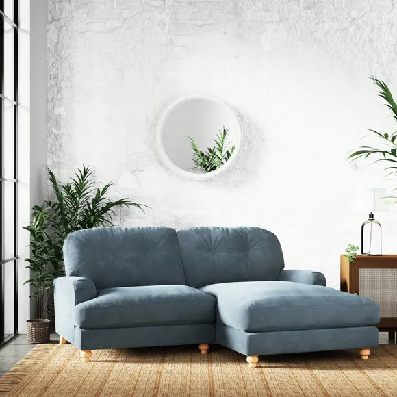 Martha Vintage Chenille Corner Chaise Sofa 2