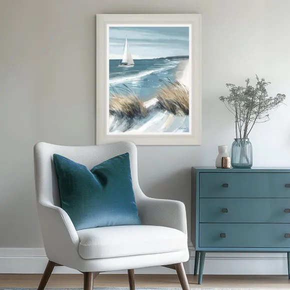 Cedar & Sage White Sails Framed Canvas
