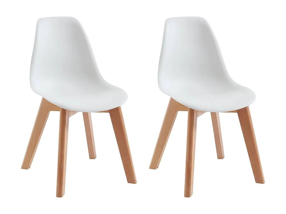 Vente-unique Set Of 2 Children's Polypropylene & Beech Wood Chairs - White 4