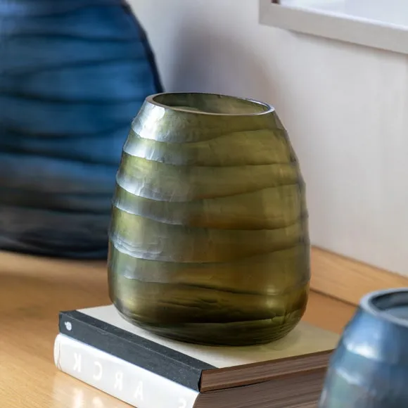 Cedar & Sage Sintra Hand Blown Carved Glass Vase
