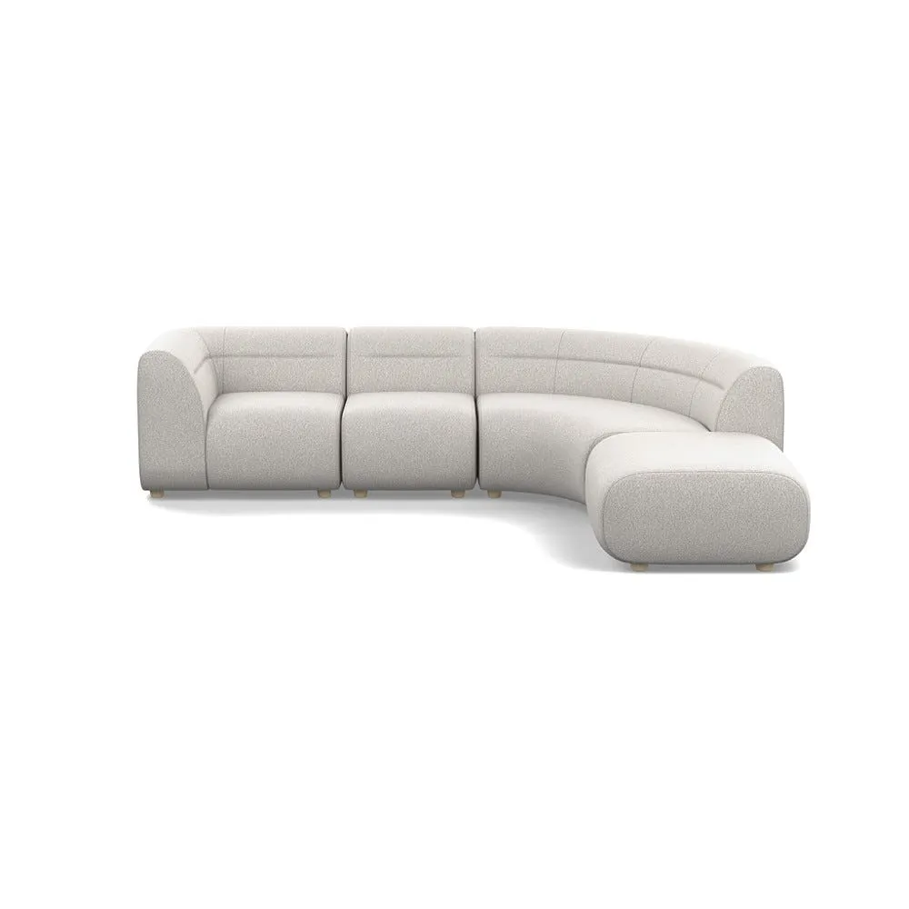 Heal's Lilli Right Hand Facing Curved Corner Sofa Chunky Boucle Ecru Natural Beech Feet 1