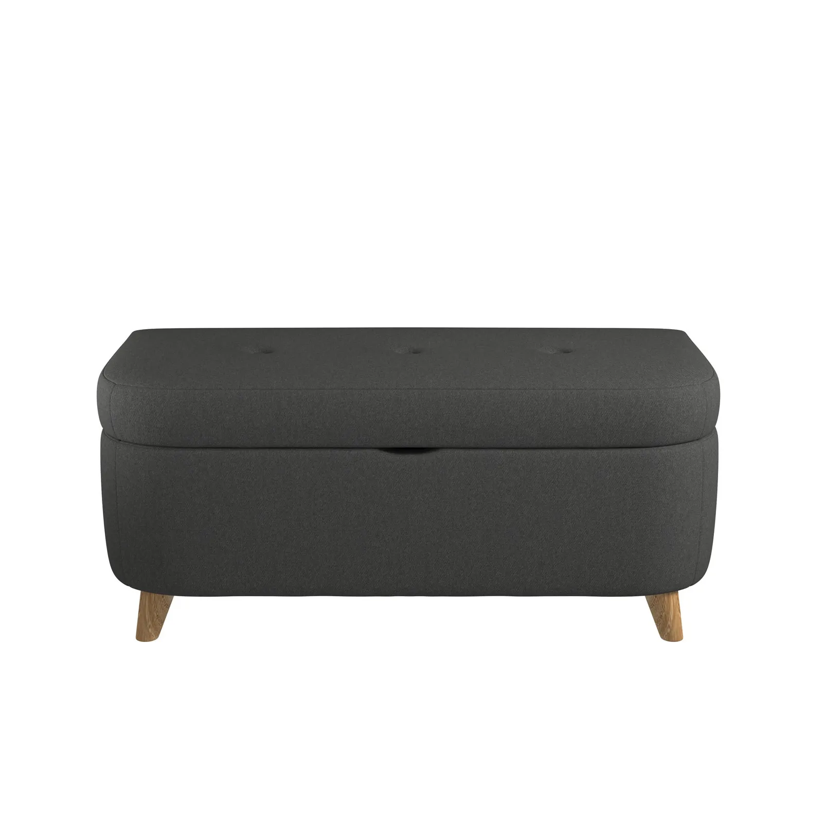 Halston Fabric Ottoman Black