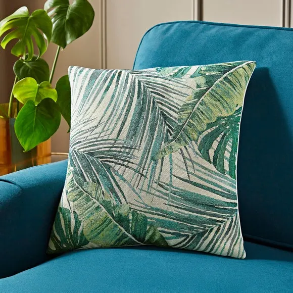 Palm Leaf Jacquard Cushion