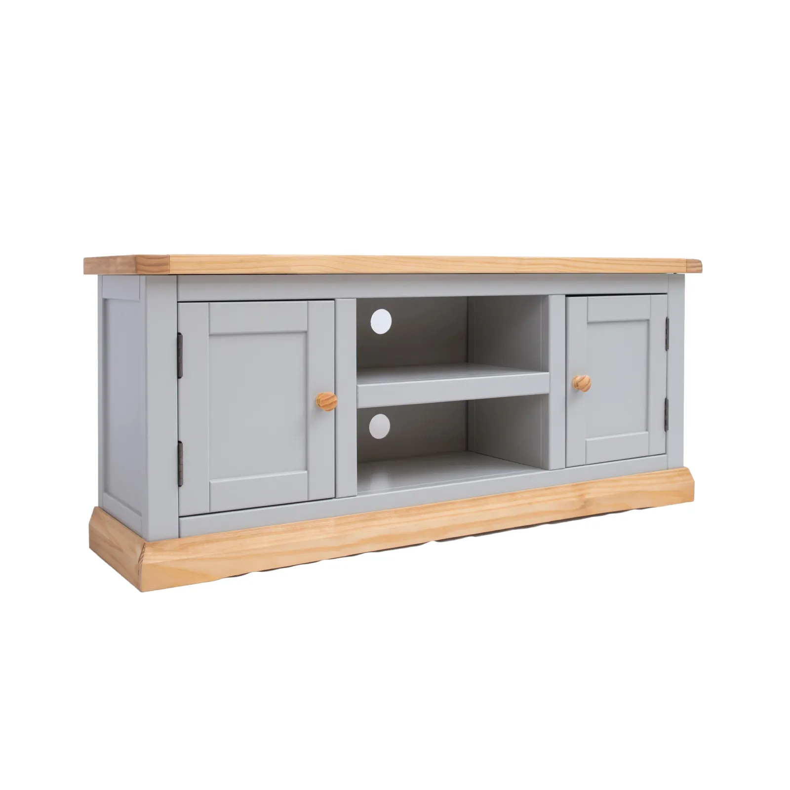 Cabinet Bits Bomporto Light Grey 2 Door TV Cabinet Wood Knob 2