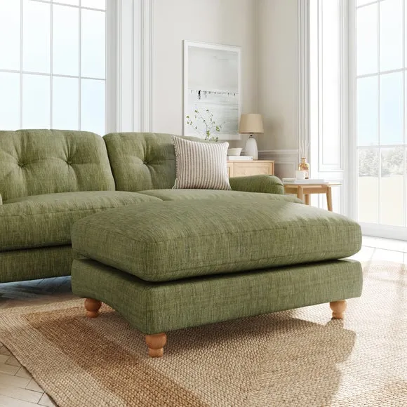 Martha Slub Faux Linen Footstool 1