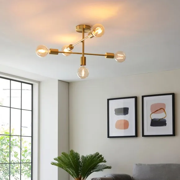 Vogue Ryker 5 Light Semi Flush Ceiling Light 3