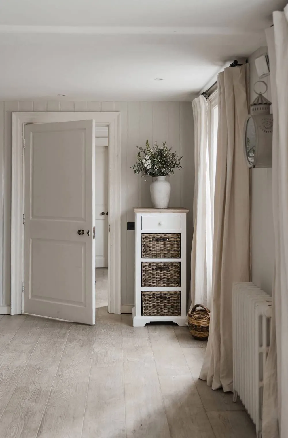 Statement Furniture Florence Tallboy with Drawer & 3 Storage Baskets in White 3