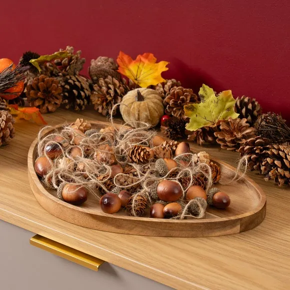 Set of 24 Hanging Acorns & Pinecones
