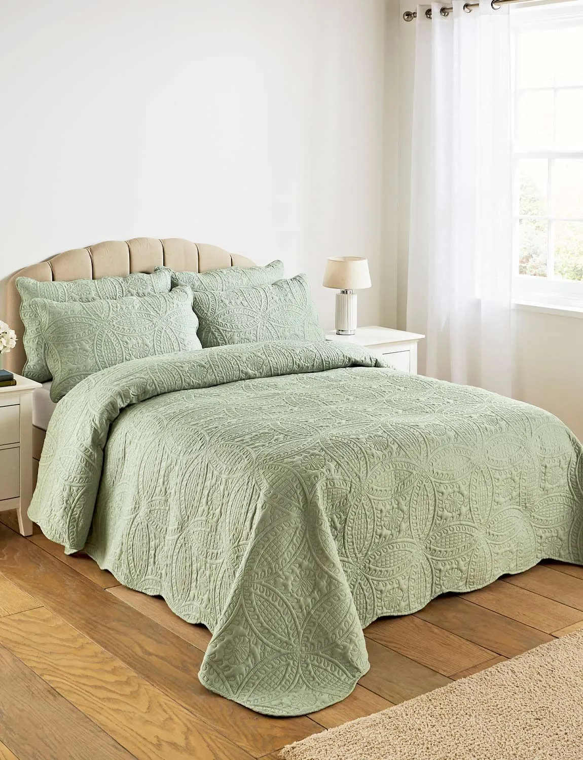Chums Olivia Quilted Bedspread Set Includes FREE Quilted Pillowsham(s) in Green