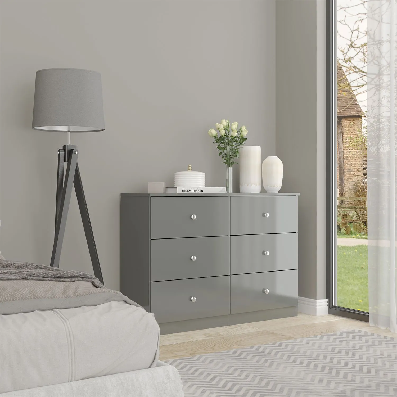 Seconique Denver 6 Drawer Chest in Grey