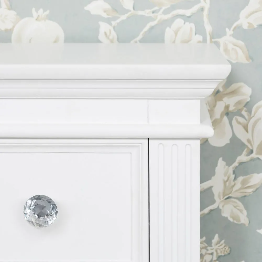 Statement Furniture Gainsborough White Tallboy with Crystal Handles 5