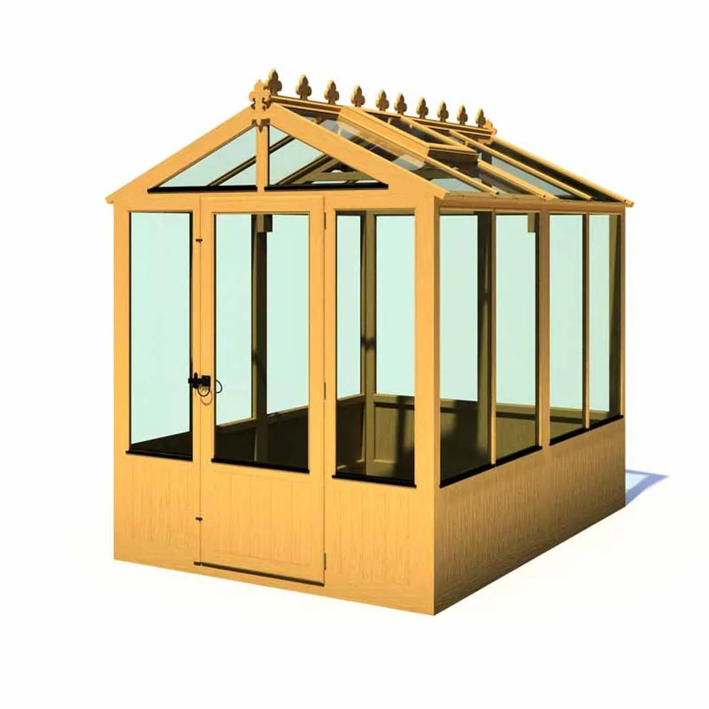 Shires Holkham 6 x 8 Greenhouse - Timber - L238 x W179 x H237.3 cm in Light Brown 2