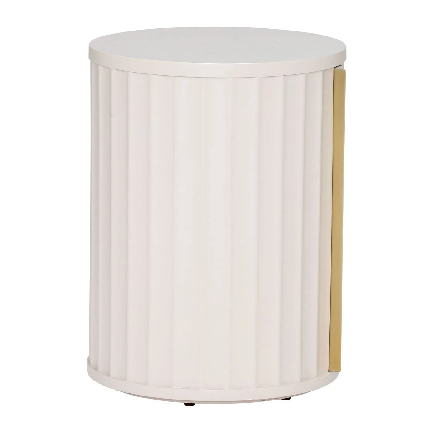 Lucia Bedside Right Table, Round, Neutral Wood | Barker & Stonehouse 3