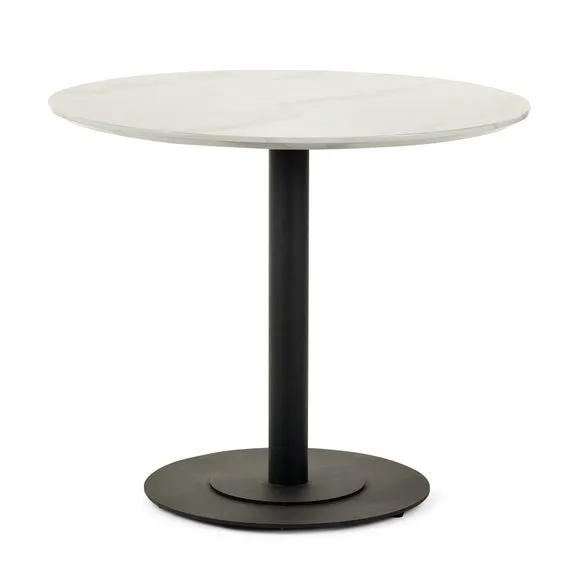Luca 4 Seater Round Dining Table, Marble 2