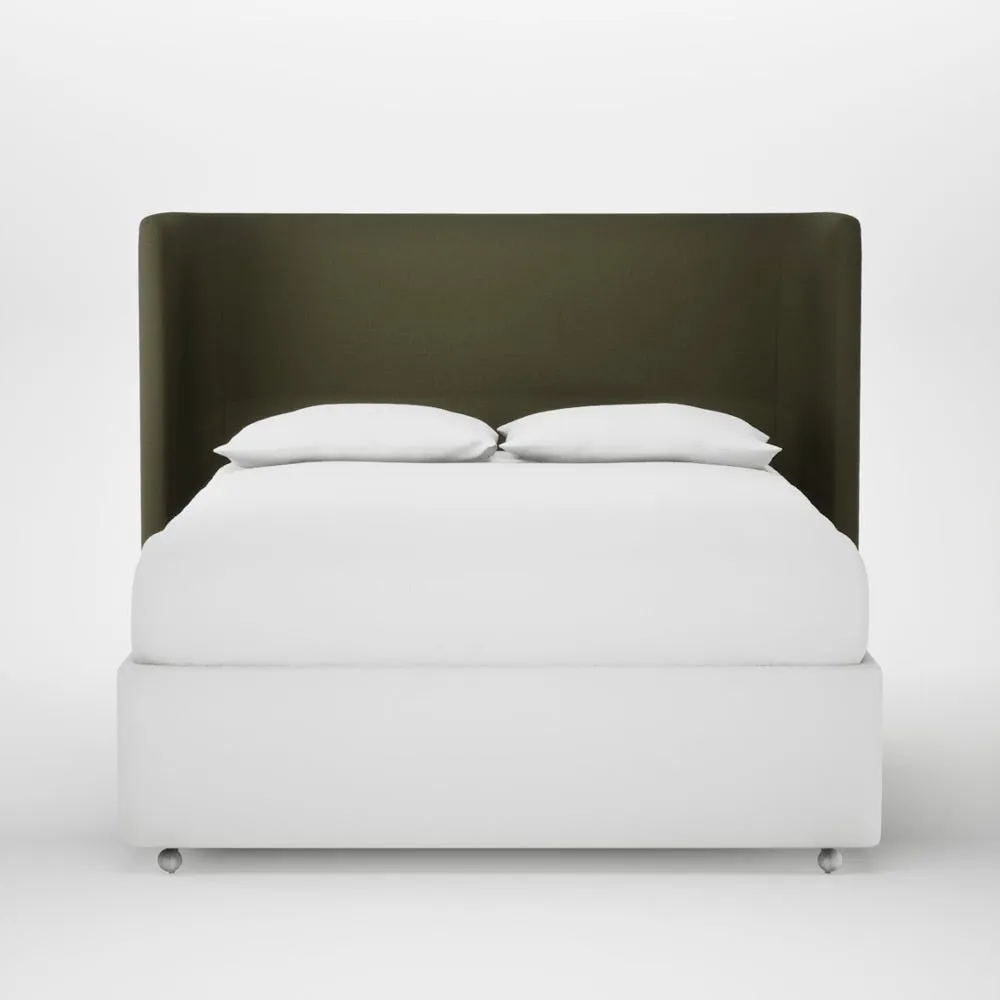 Heal's Monroe Headboard Lift Storage King Smart Cotton Linen Myrtle 1