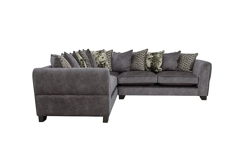Mariah Small Fabric Scatter Back Left Hand Facing Corner Sofa - Dapple Moleskin