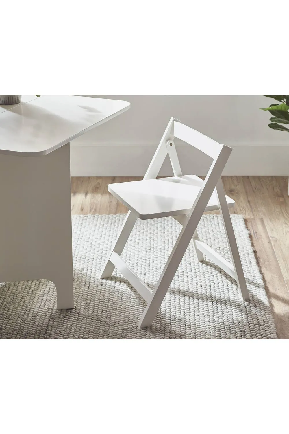 Julian Bowen Gatan 2 Seater Compact Drop Leaf Dining Set with Folding Chairs in White 6