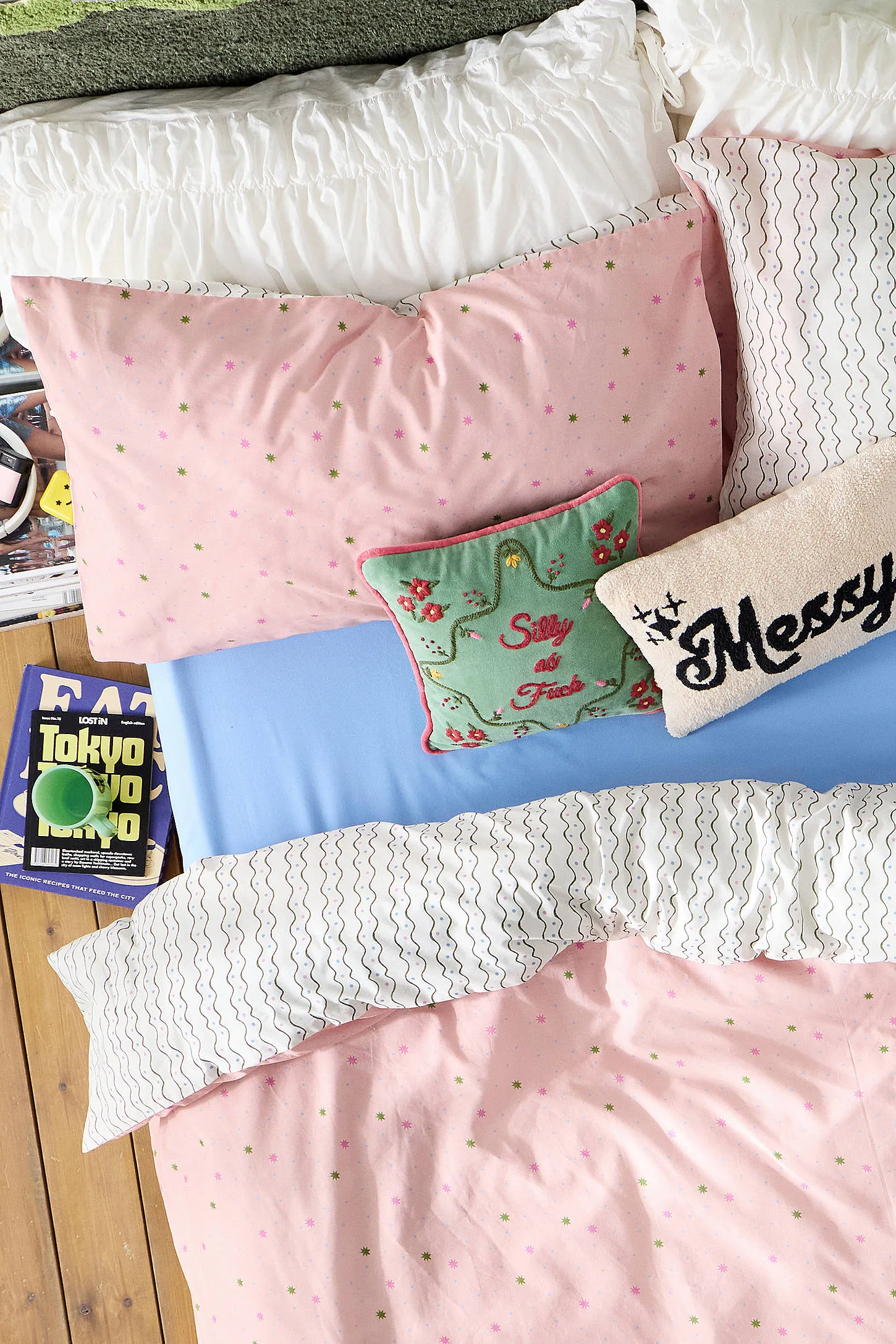 Stars & Stripes Reversible Duvet Set - Pink combo 4