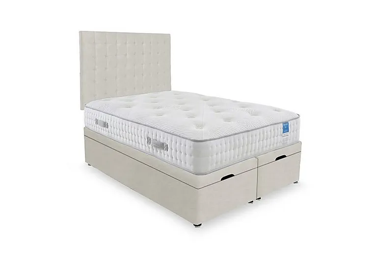 Ergo Deluxe End Lift Ottoman Divan Set - Small Double - Plush Ecru